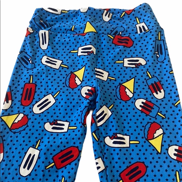 LuLaRoe OS Leggings Americana 4th of July Popsicle - Picture 3 of 8